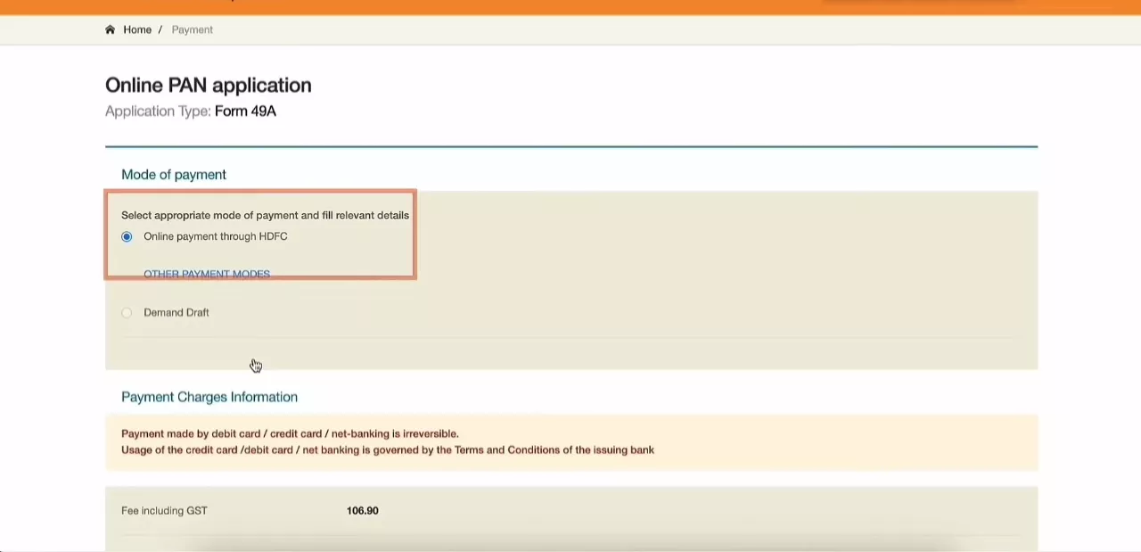 Pancard apply process 22