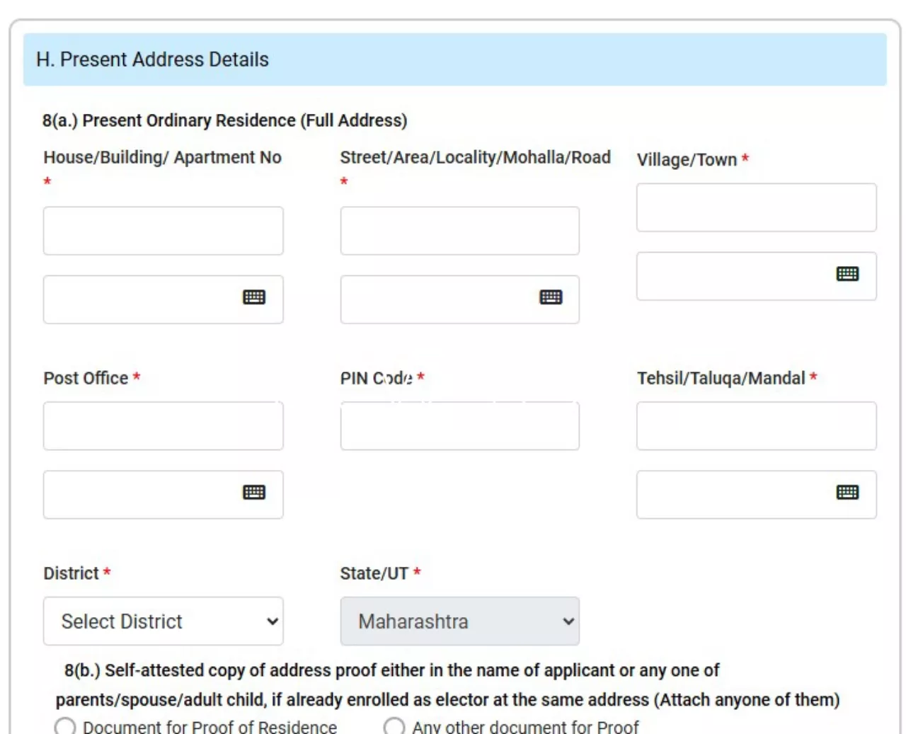 Voter card apply step 9
